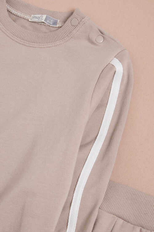 Krem Şeritli Erkek Bebek Takımı 16136