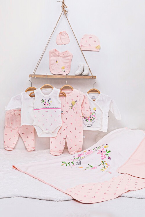 Kuş Baskılı 10lu Bebek Hastane Çıkışı Seti 16561