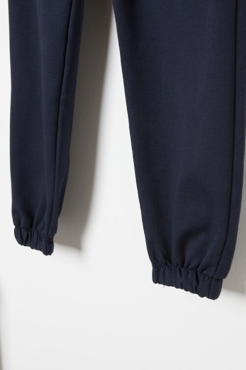 Lacivert Bel ve Paça Lastikli Basic Erkek Çocuk Okul Eşofman Altı 16254