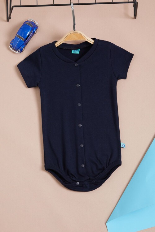 Lacivert Çıtçıtlı Kısa Kollu bebek Body 15530