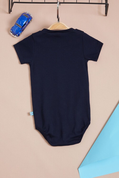 Lacivert Çıtçıtlı Kısa Kollu bebek Body 15530