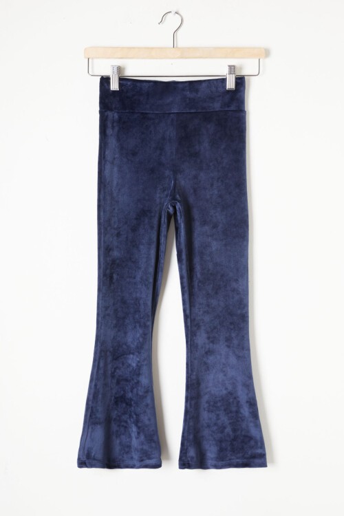 Lacivert İspanyol Paça Kadife Tayt Kız Çocuk 16473