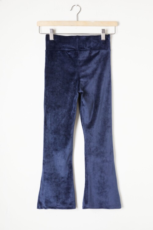 Lacivert İspanyol Paça Kadife Tayt Kız Çocuk 16473