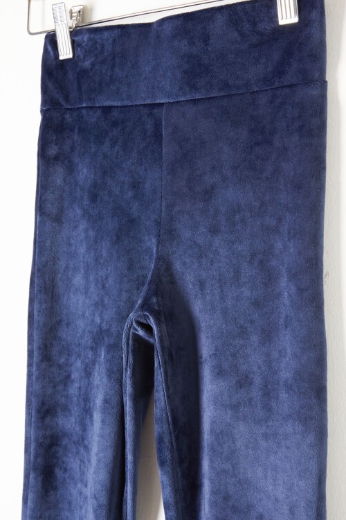 Lacivert İspanyol Paça Kadife Tayt Kız Çocuk 16473