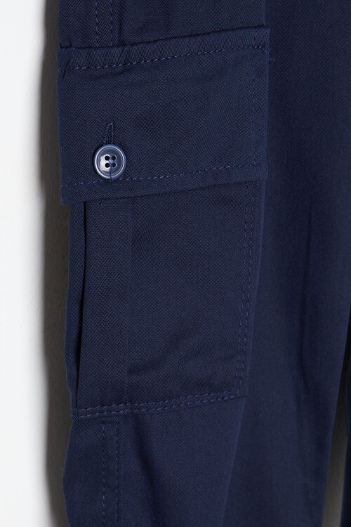 Lacivert Kargo Cepli Beli Lastikli Erkek ÇocukPantolon 16205