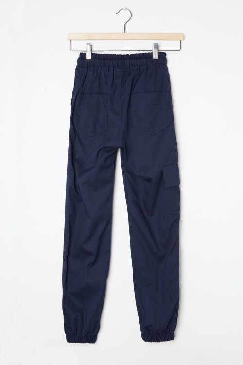 Lacivert Kargo Cepli Beli Lastikli Erkek ÇocukPantolon 16205
