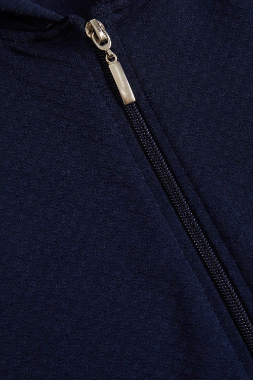 Lacivert Sıfır Kol Kapüşonlu Erkek Bebek Yelek 15668