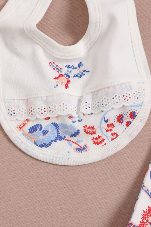 Lalezar Desen Patikli Kız Bebek 5li Yenidoğan Zıbın Seti 16127