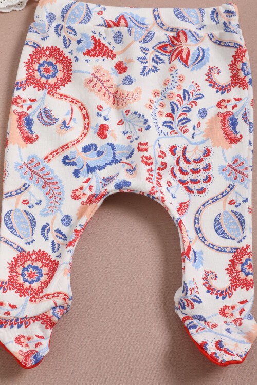 Lalezar Desen Patikli Kız Bebek 5li Yenidoğan Zıbın Seti 16127