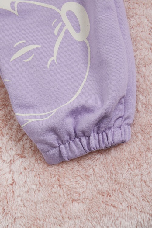 Lila Mickey Karakter Baskılı Kız Çocuk Tişörtlü Takım 16078