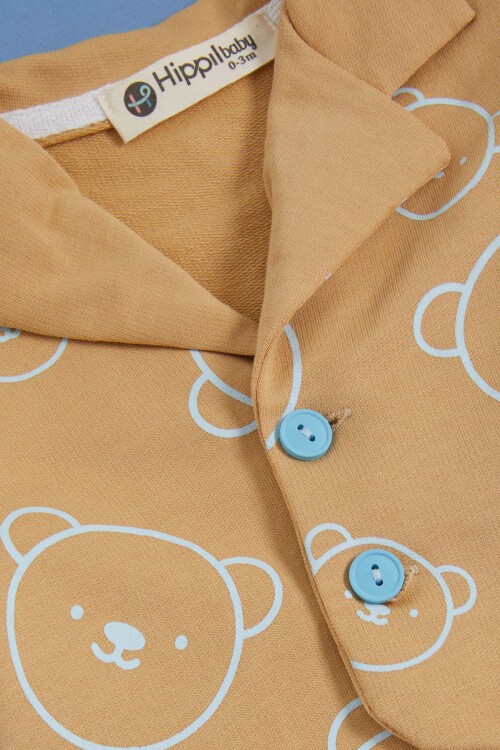 Mavi Ayıcıklı Çıtçıtlı Badili 3lü Erkek Bebek Takım 15687