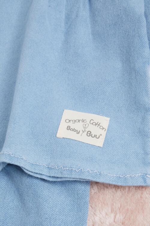 Mavi Dantel Yakalı Kız Bebek 2li Takım 16161