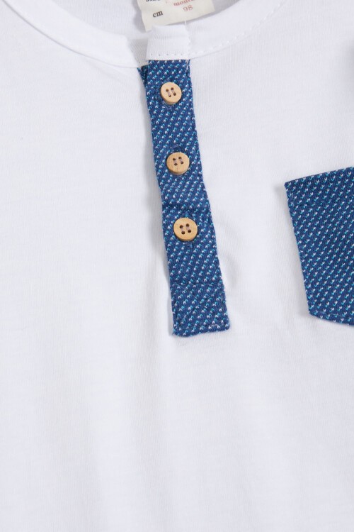 Mavi Desenli Erkek bebek Şortlu Takım  15609