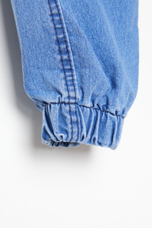 Mavi Kargo Cepli Beli Lastikli Erkek Çocuk Jean Pantolon 16238