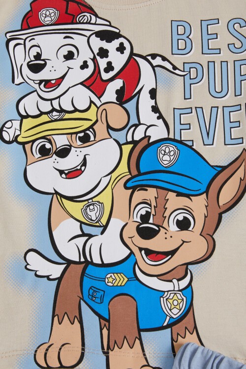 Mavi Sevimli Köpek Baskılı Erkek Çocuk Şortlu Takım 15471