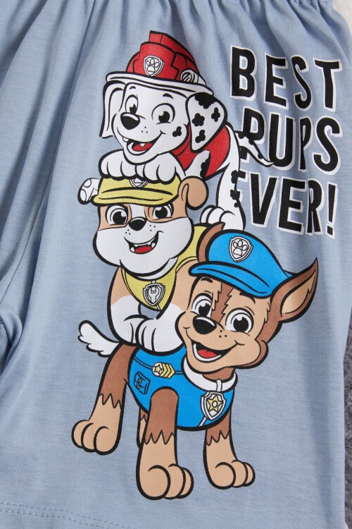 Mavi Sevimli Köpek Baskılı Erkek Çocuk Şortlu Takım 15471