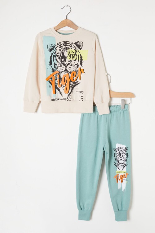 Mint Kaplan Baskılı Erkek Çocuk Eşofman Takımı 16354