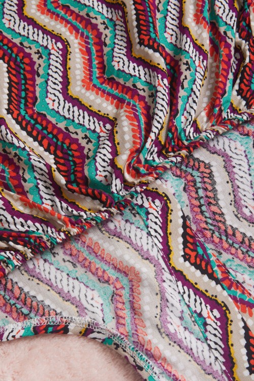 Mor Desenli Gömlekli İspanyol Paça Pantolon Kız Takım 15597