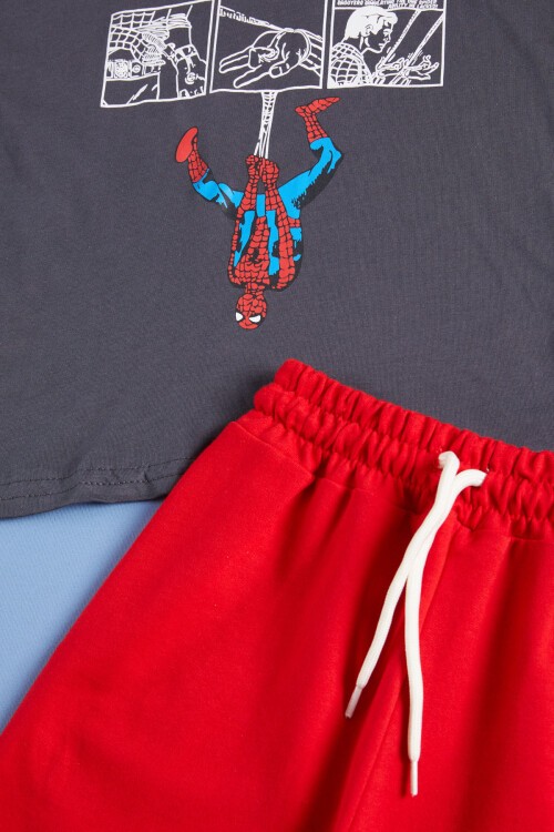 Örümcek Adam Baskılı Erkek Çocuk Şortlu Takım 15478