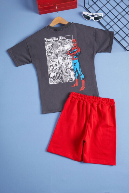 Örümcek Adam Baskılı Erkek Çocuk Şortlu Takım 15478