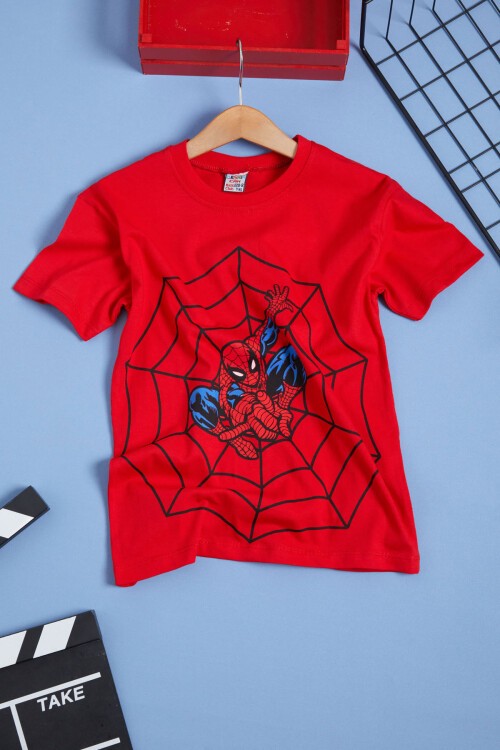 Örümcek Adam Baskılı Erkek Çocuk Tişört 15565