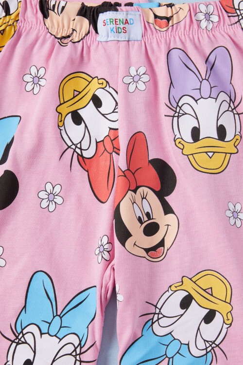 Pembe Çizgi Karakterli Kız Çocuk Şortlu Takım 15626