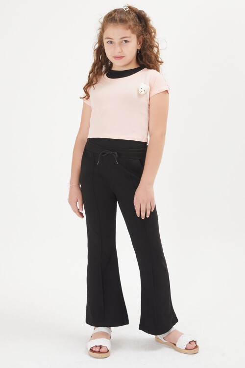 Pembe Croplu Atletli Kız Çocuk 3lü Takım 16042