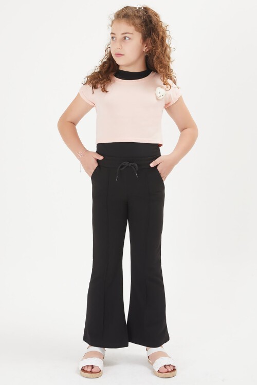 Pembe Croplu Atletli Kız Çocuk 3lü Takım 16042