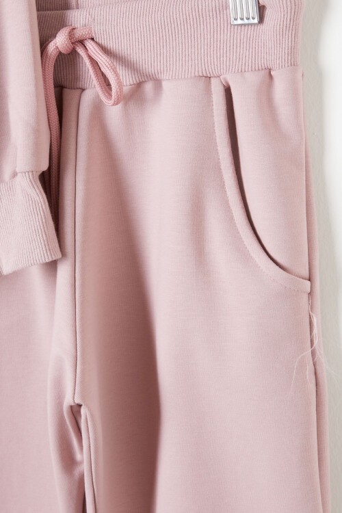 Pembe Hologram Yazı Baskılı Kız Çocuk Eşofman Takımı 16344