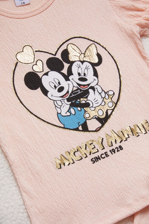 Pembe Kalpli Karakter Baskılı Kız Çocuk Şortlu Takım 15451