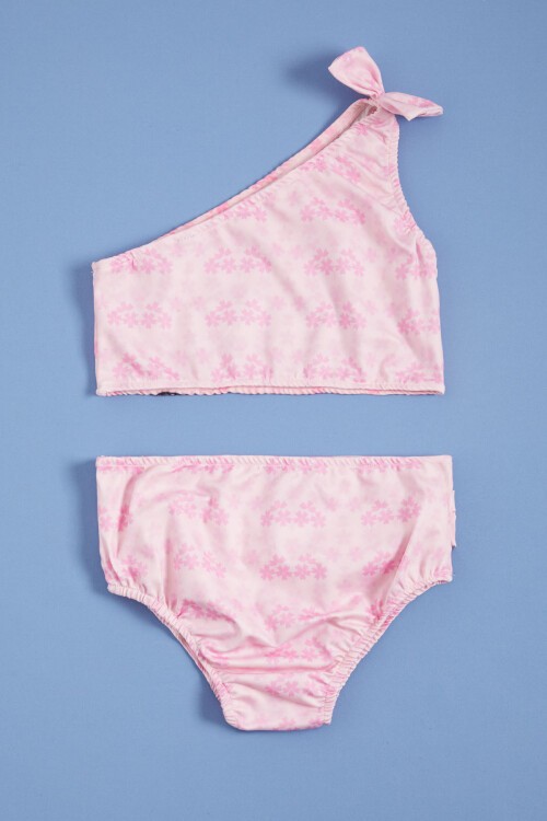 Pembe Karakter Baskılı Kız Mayo Takımı 15620