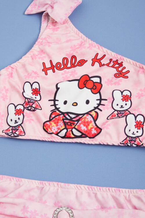 Pembe Karakter Baskılı Kız Mayo Takımı 15620