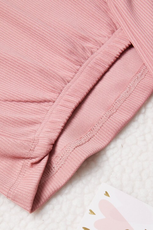 Pembe Tavşan Detaylı Kız Çocuk Şortlu Takım 15425