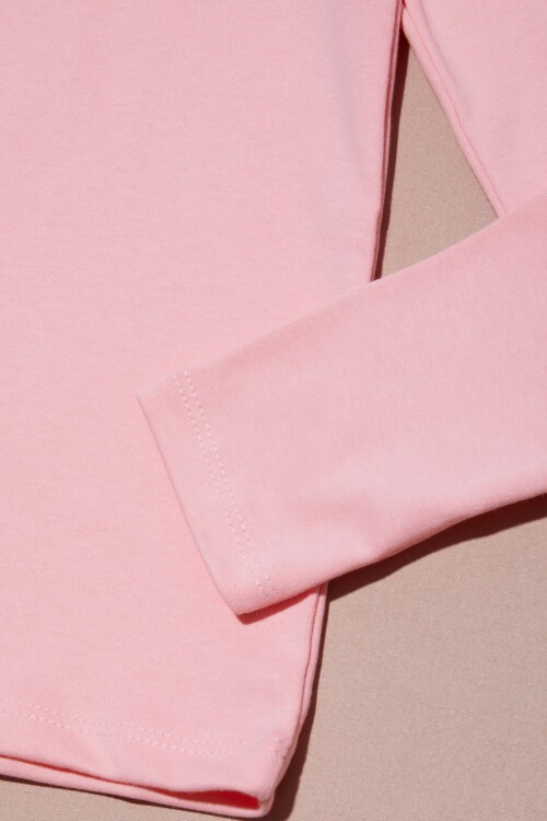 Pembe Uzun Kollu Kız Çocuk Düz Sweatshirt 16427