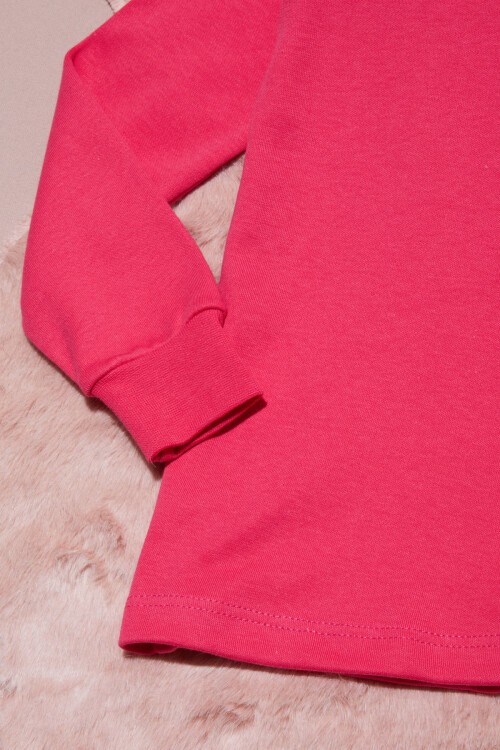 Pembe Yazı Nakışlı Kız Çocuk Çıtçıtlı Sweatshirt 16416