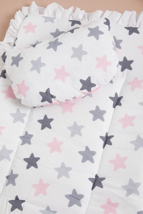 Pembe Yıldızlı Yastıklı Kız Bebek Alt Açma 16100