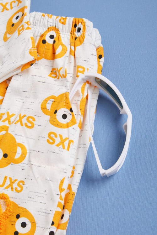 Sarı Ayıcık Baskılı Erkek Çocuk Şortlu Yazlık Takım 15577