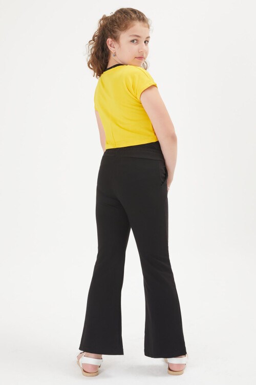 Sarı Croplu Atletli Kız Çocuk 3lü Takım 16052