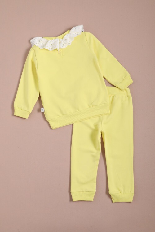 Sarı Dantel Detaylı Kız Bebek Takımı 16155