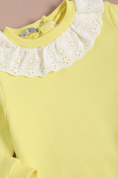 Sarı Dantel Detaylı Kız Bebek Takımı 16155