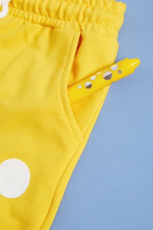 Sarı Karakter Baskılı Erkek Çocuk Şortlu Takım 16028