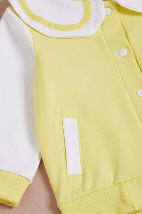 Sarı Tavşan Baskı Kolej Ceketli Kız Bebek Takım 16186