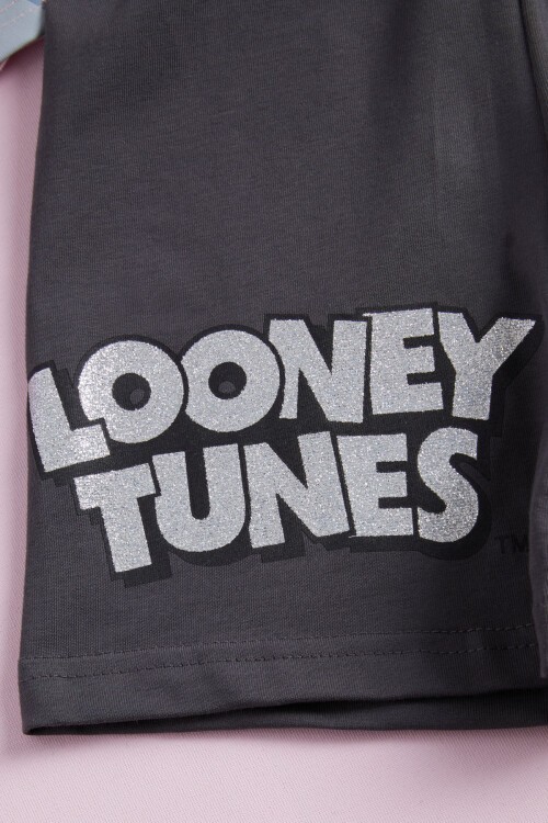 Simli Tavşan Baskılı Kız Çocuk Şortlu Yazlık Takım 15475