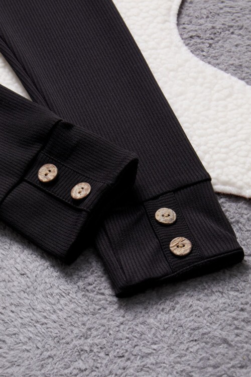 Siyah Ayıcıklı Fitilli Kız Çocuk Tayt 15397