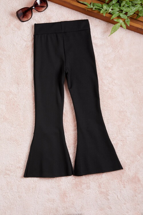 Siyah Boncuklu Yırtmaçlı İspanyol Kız Tayt 15656