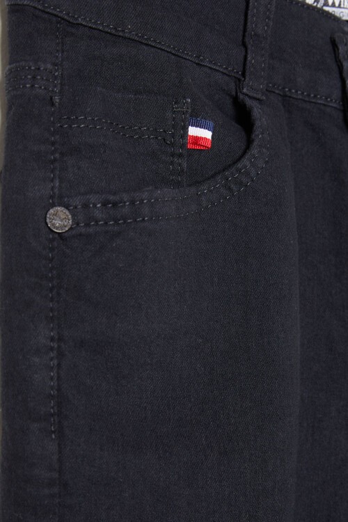 Siyah Erkek Basic Dar Paça Jean Pantolon 12-17 Yaş 16224