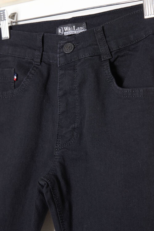 Siyah Erkek Basic Dar Paça Jean Pantolon 12-17 Yaş 16224