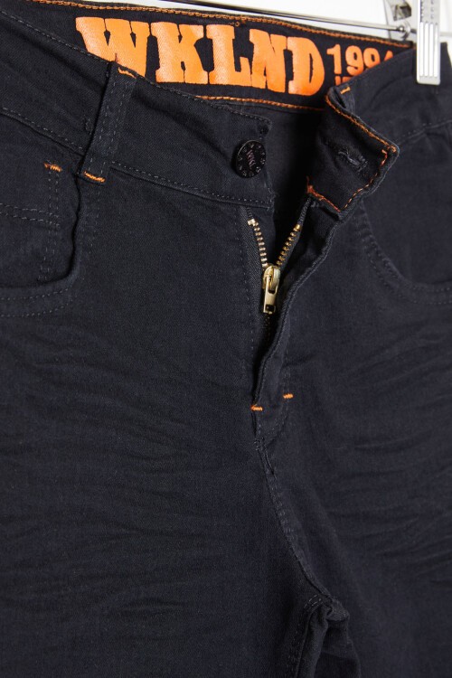 Siyah Erkek Çocuk Likralı Jean Pantolon 16240