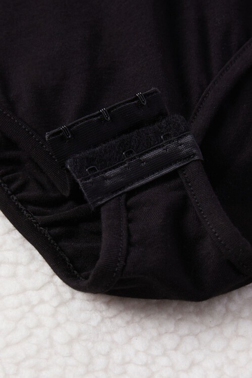 Siyah Kolları Dantelli Kız bebek Çıtçıtlı Badi 15465