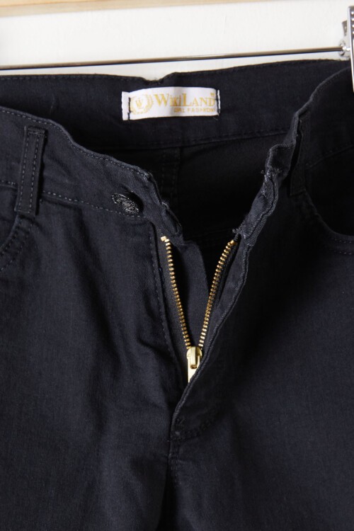 Siyah Yırtmaçlı İspanyol Paça Kız Çocuk Jean Pantolon 16211